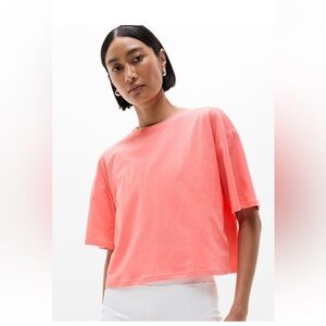 Athleta True Cotton Crop Tee Mimosa Pink